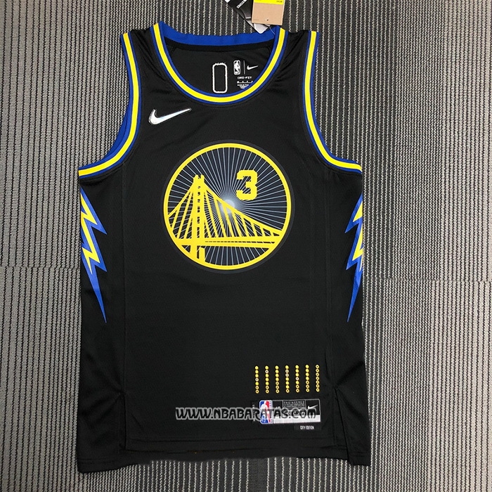 Camiseta Golden State Warriors Jordan Poole #3 Ciudad 2021-22 Negro